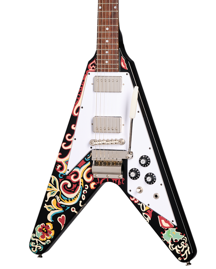Jimi Hendrix "Love Drops" Flying V Ebony Electric Guitar