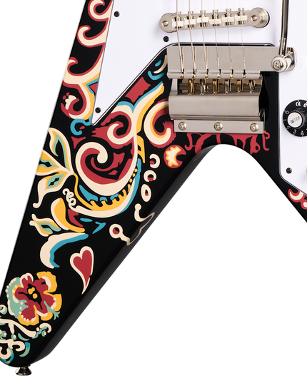 Jimi Hendrix "Love Drops" Flying V Ebony Electric Guitar
