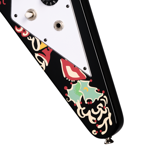 Jimi Hendrix "Love Drops" Flying V Ebony Electric Guitar