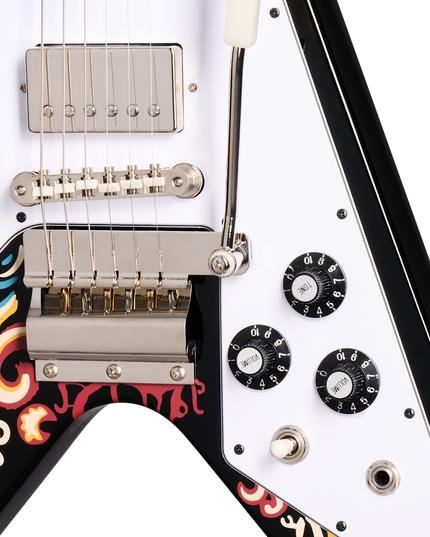 Jimi Hendrix "Love Drops" Flying V Ebony Electric Guitar