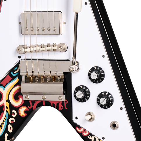 Jimi Hendrix "Love Drops" Flying V Ebony Electric Guitar