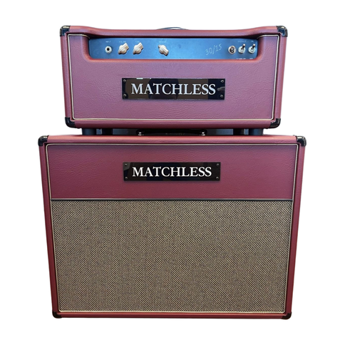 Matchless 30/15 Head and ESD212 Cab Burgandy/Gold Amp Stack