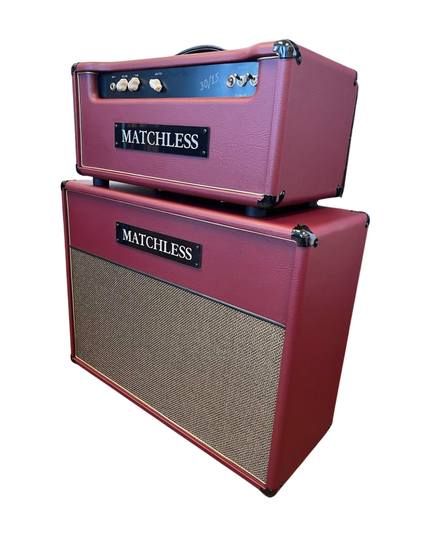 Matchless 30/15 Head and ESD212 Cab Burgandy/Gold Amp Stack