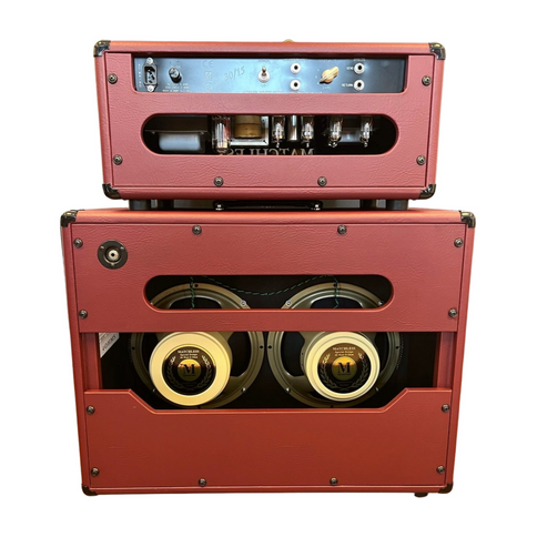 Matchless 30/15 Head and ESD212 Cab Burgandy/Gold Amp Stack