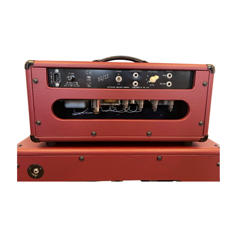 Matchless 30/15 Head and ESD212 Cab Burgandy/Gold Amp Stack