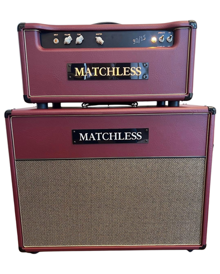 Matchless 30/15 Head and ESD212 Cab Burgandy/Gold Amp Stack