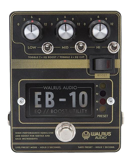 Walrus Audio EB10 Black Preamp/EQ/Boost Black Pedal