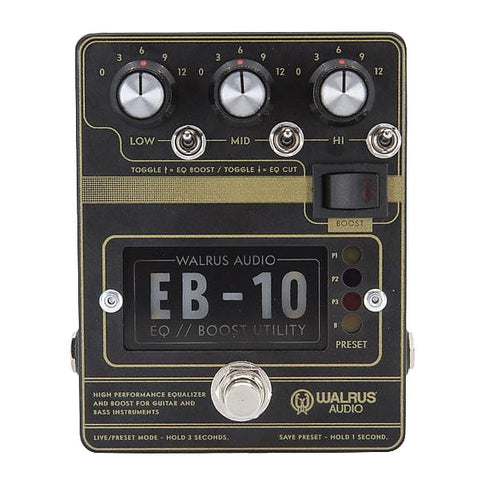 Walrus Audio EB10 Black Preamp/EQ/Boost Black Pedal